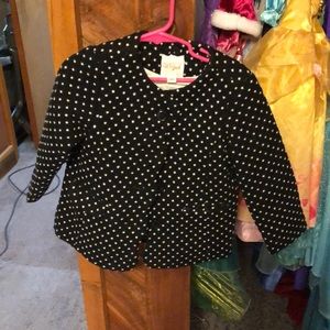 Cat and jack black and white polka dot coat